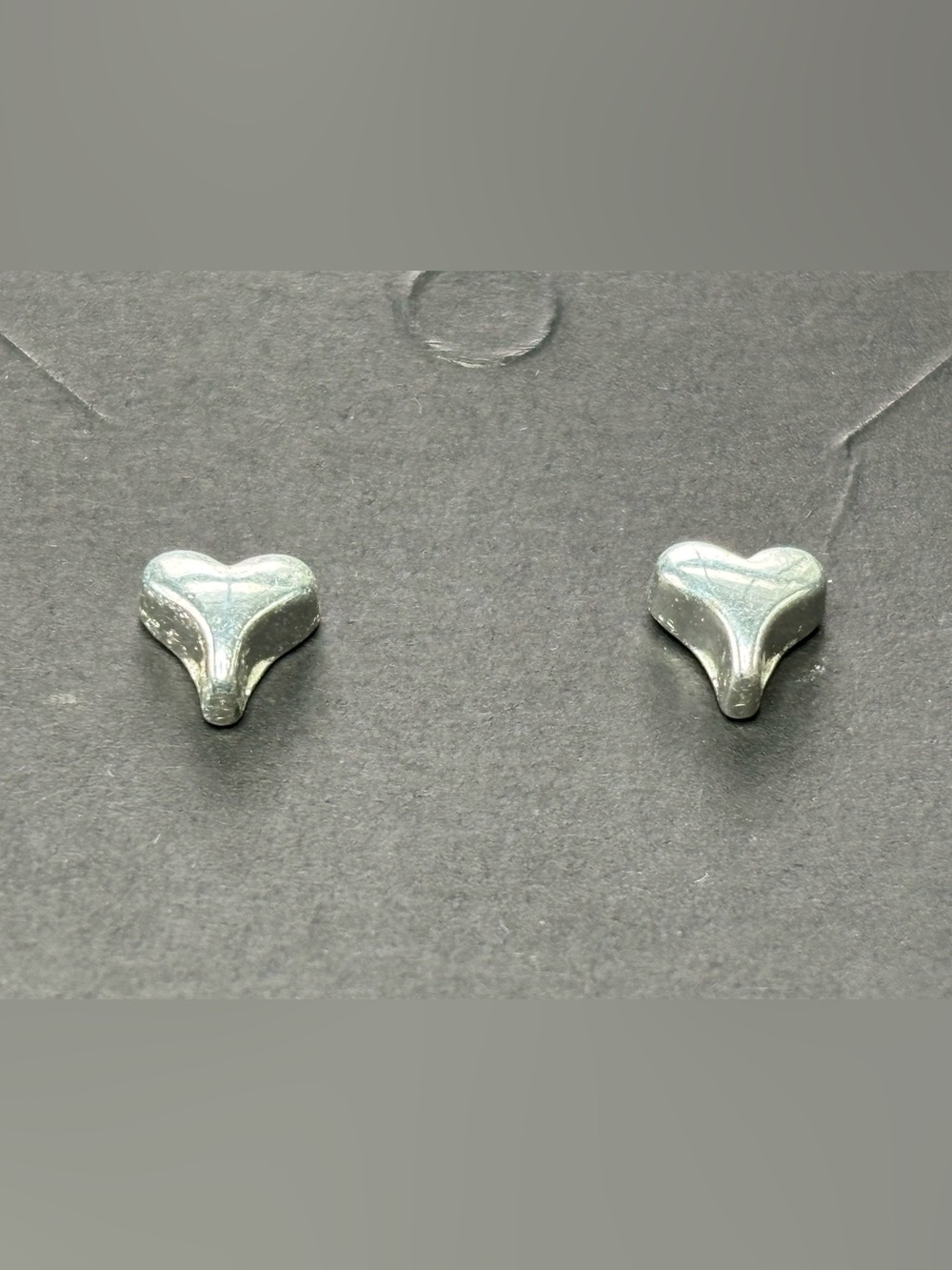 Silver Tone Heart Stud Earrings - Women Jewelry